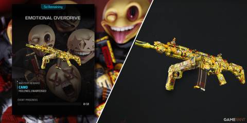 Split-image showcasing the Emotional Overdrive event in Modern Warfare 3 and Warzone