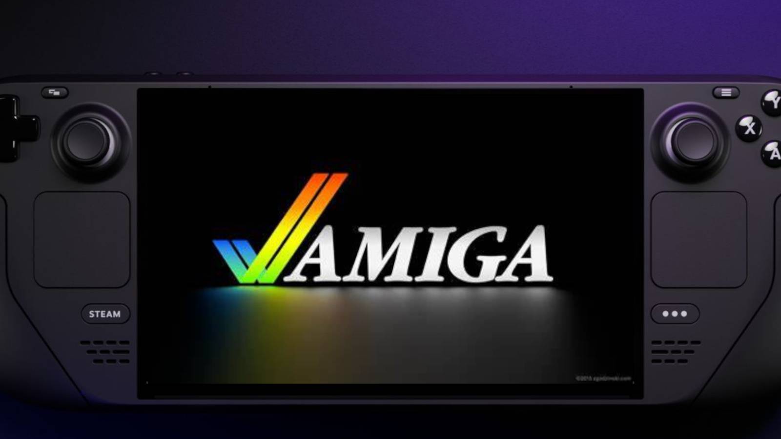 Amiga logo on the Steam Deck