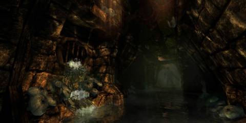 Miles walking through an underground tunnel complex in Amnesia: The Dark Descent