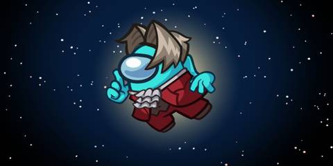 among us ace attorney collab miles edgeworth floating in space