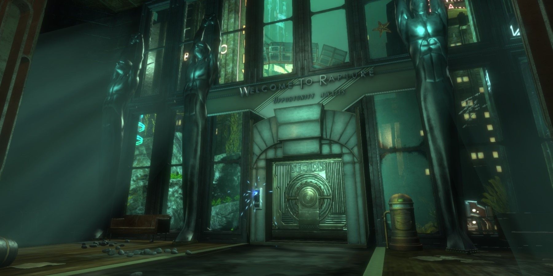 An Art Deco Glass Wall Decorates The World Of Rapture In Bioshock