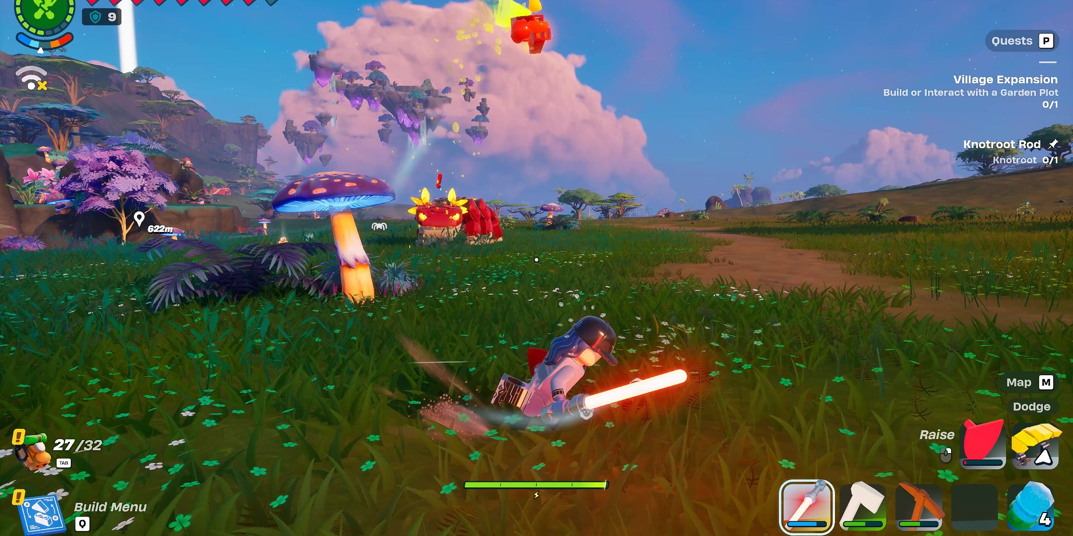 Screenshot showcasing an angry Klombo in LEGO Fortnite