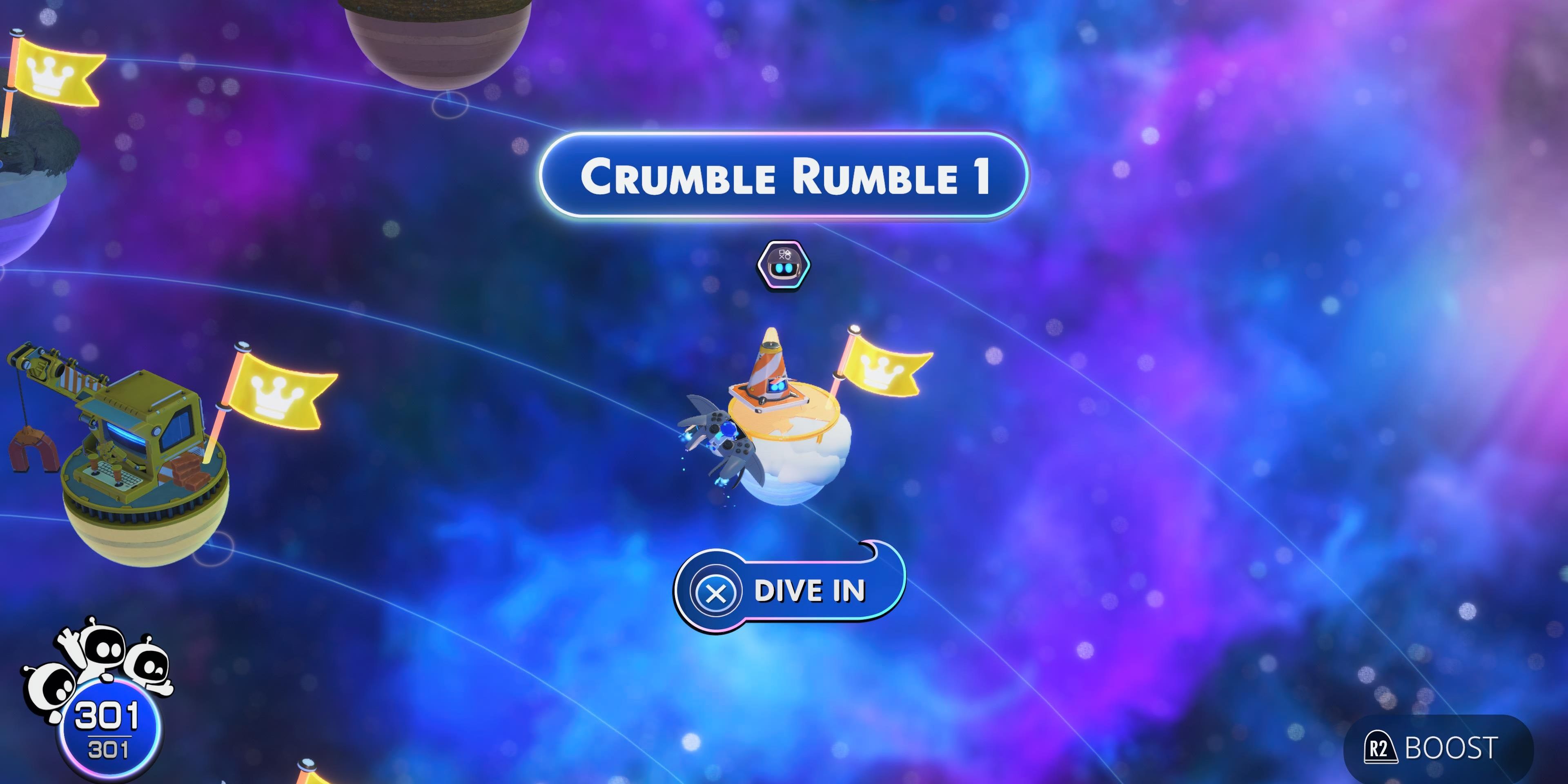 Crumble Rumble 1 Planet in Astro Bot