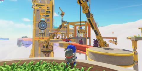 Construction Derby Level Design in Astro Bot