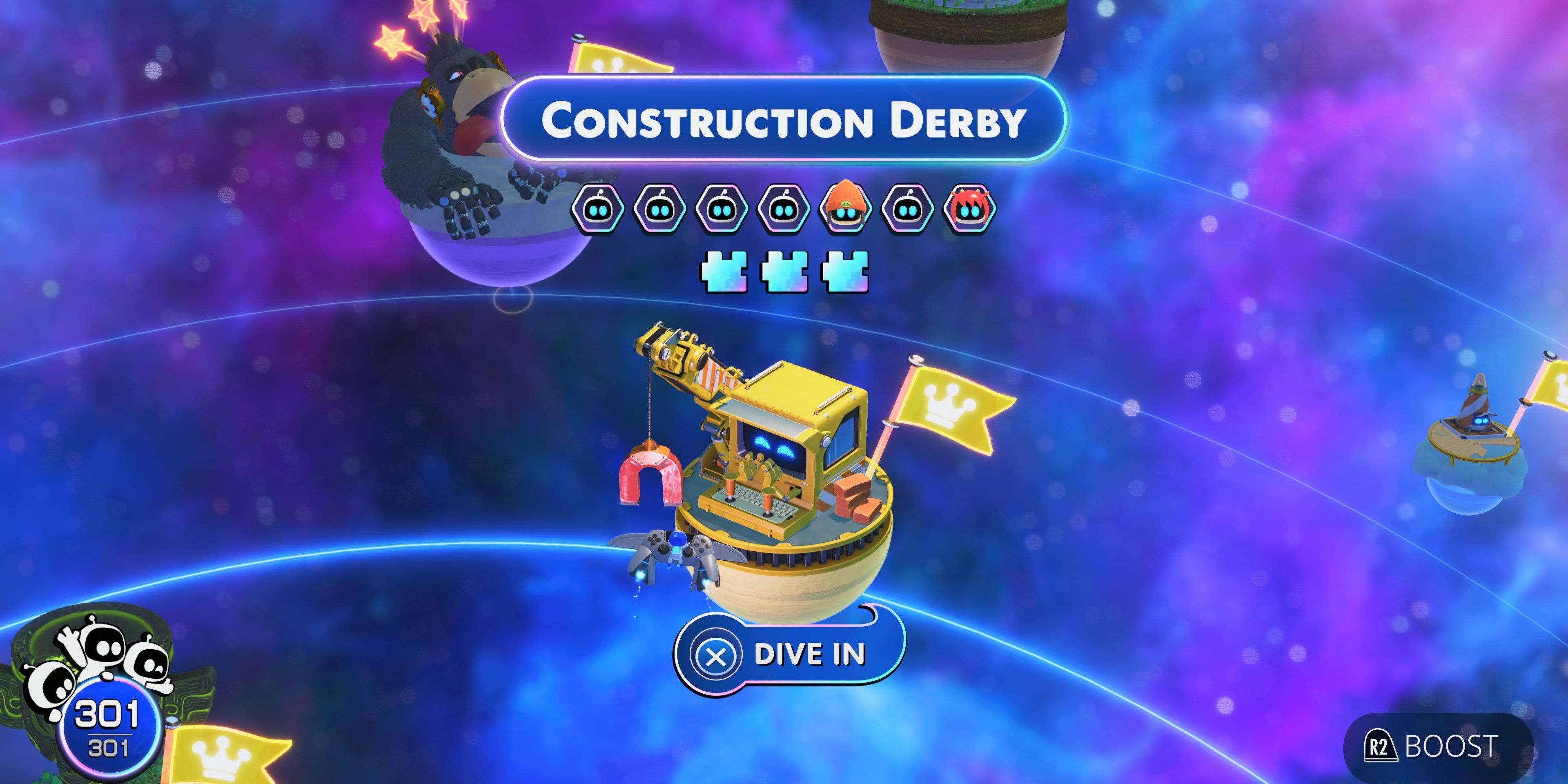 Construction Derby Planet in Astro Bot