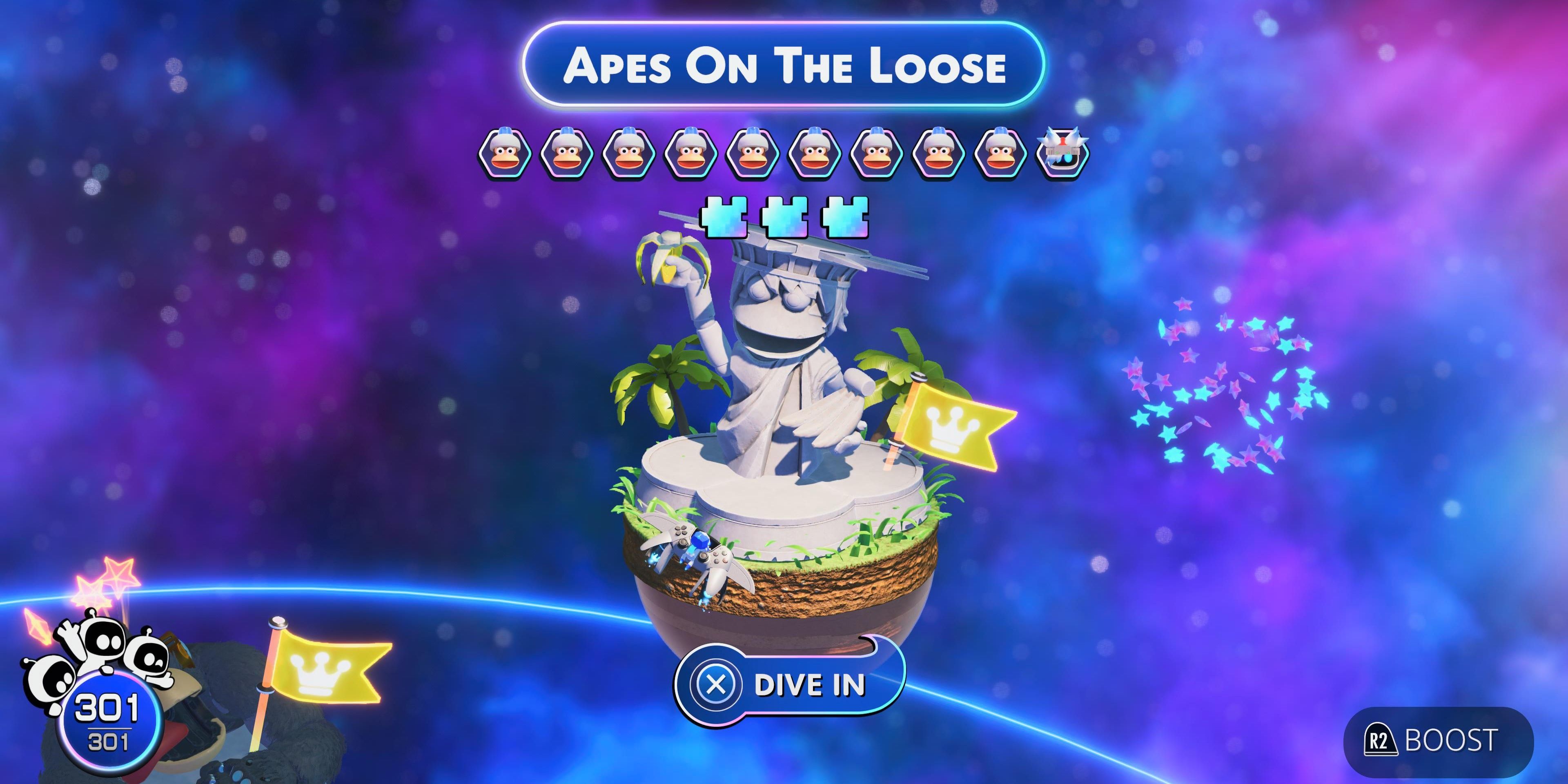 Apes on the Loose Planet in Astro Bot