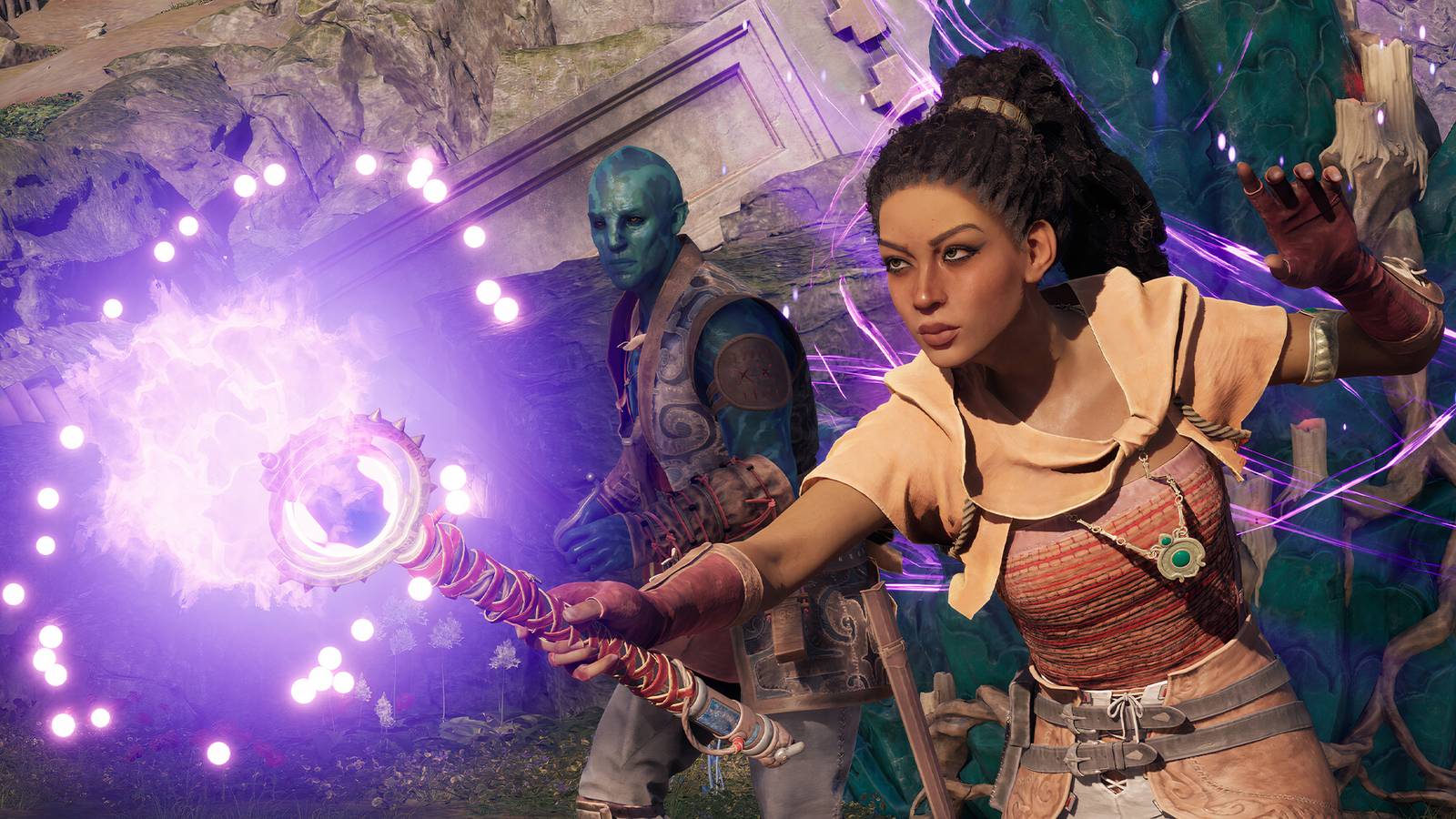 Avowed Giatta and Kai in combat