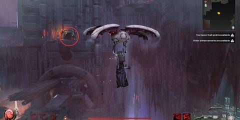 Balcony entrance to Nanoplated Armor Set location in Remnant 2 The Dark Horizon DLC