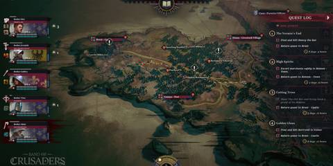 Band of Crusaders overworld map screenshot