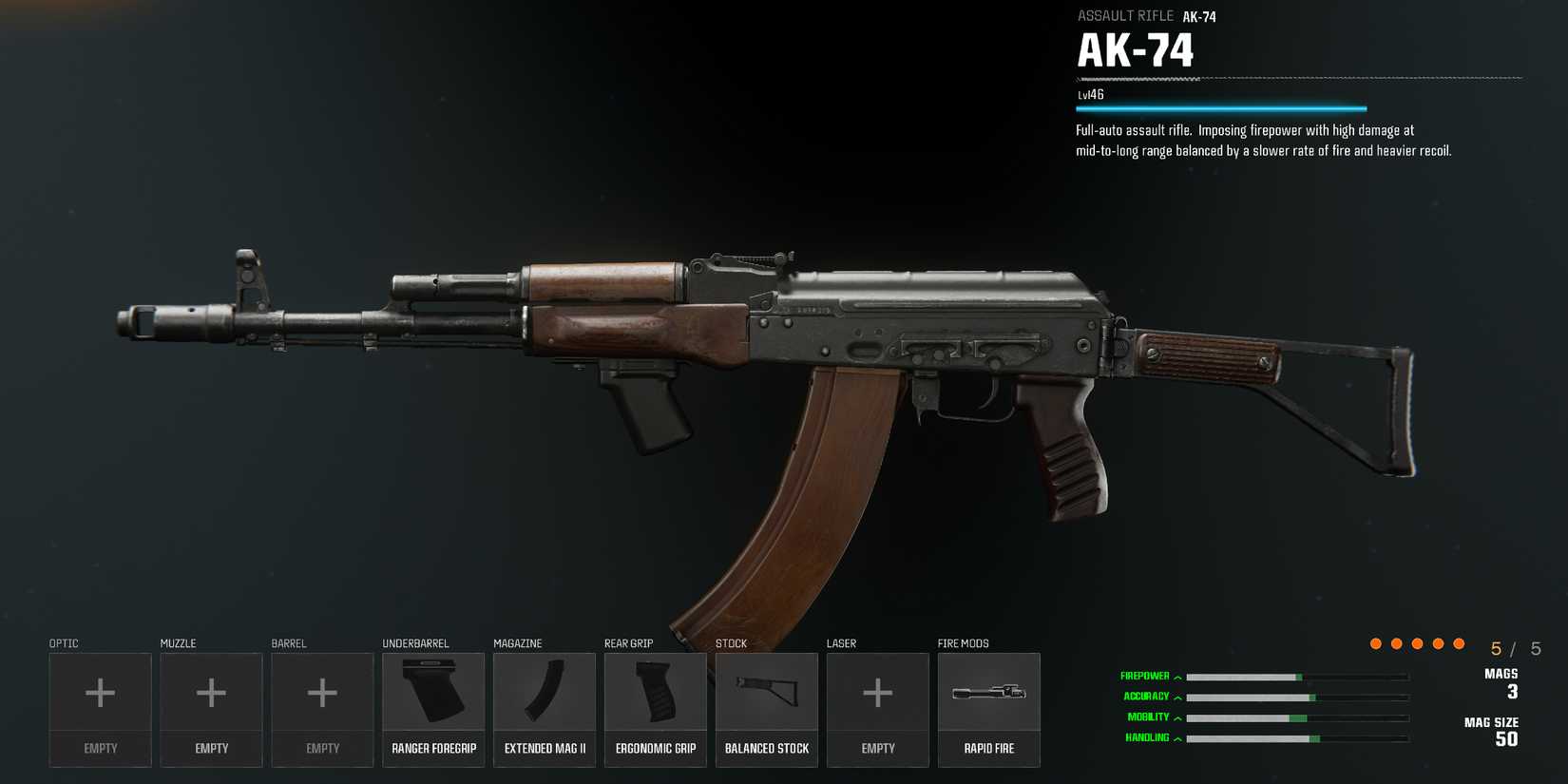 Screenshot showcasing the best AK-74 build in Black Ops 6 
