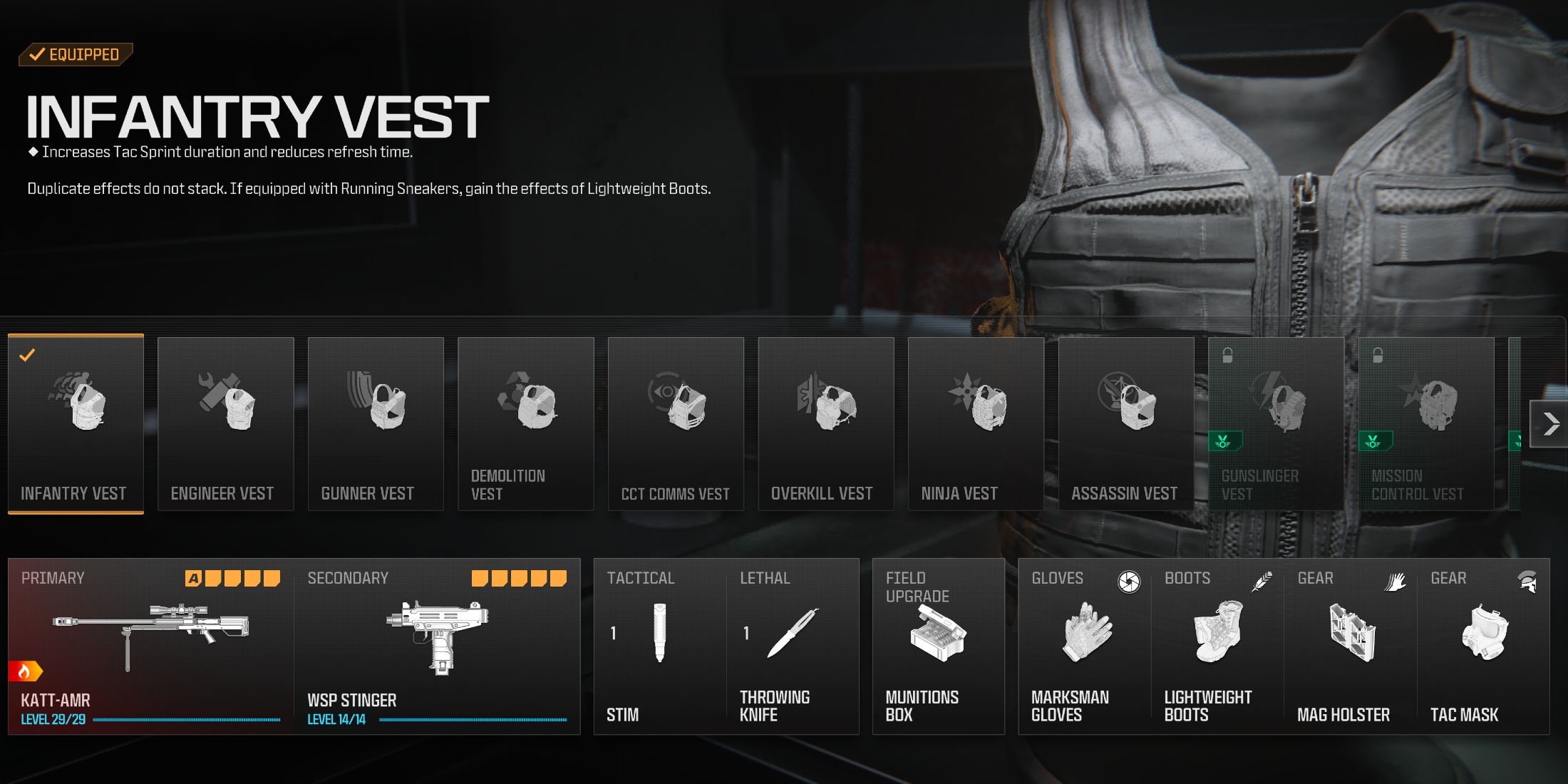 Screenshot showing the best gear package for JAK Slavo in Modern Warfare 3. 