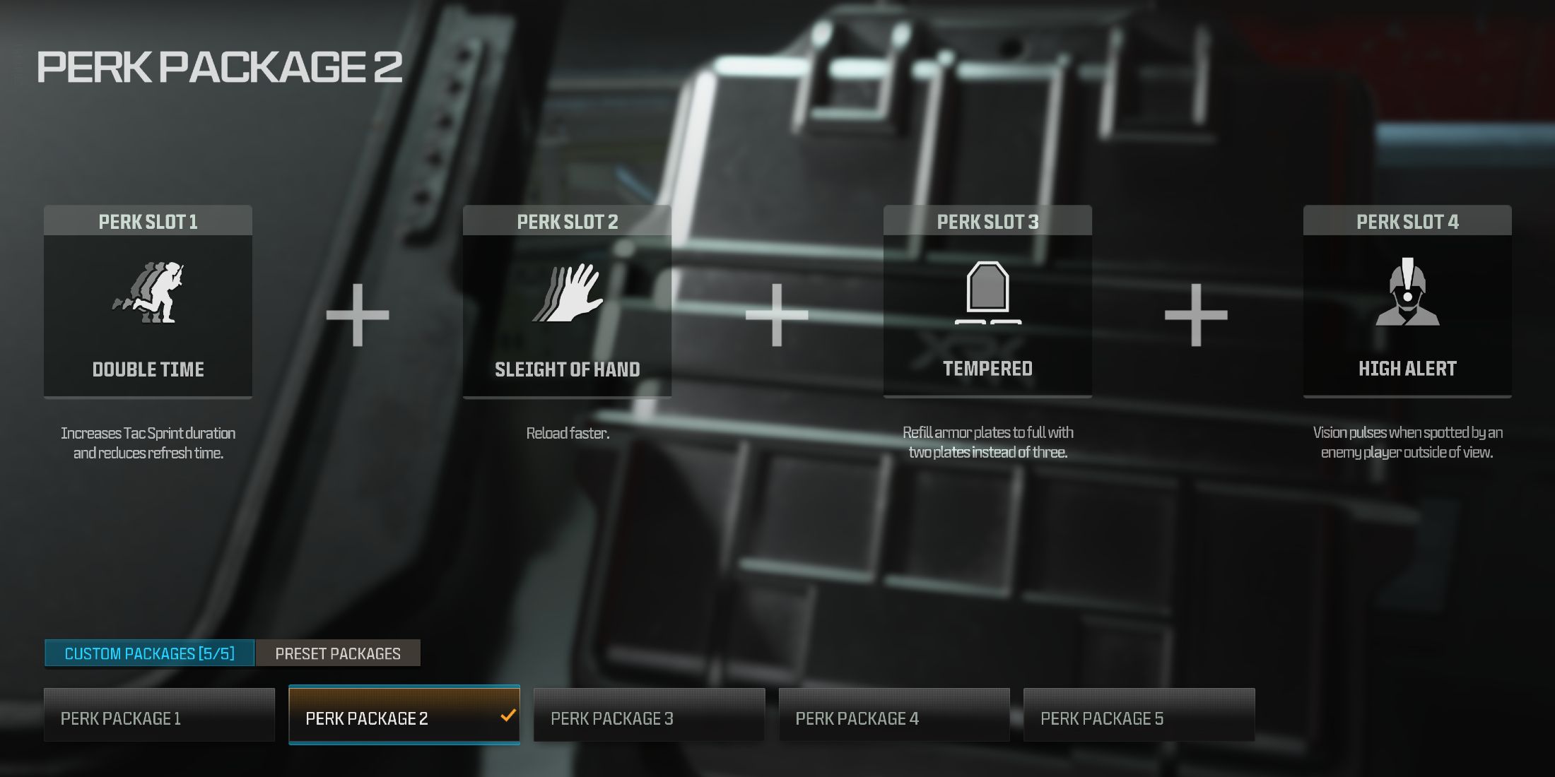 Screenshot showing the best Season 6 perk packages for Warzone 