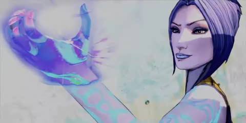 Borderlands 2 character looking at their hand