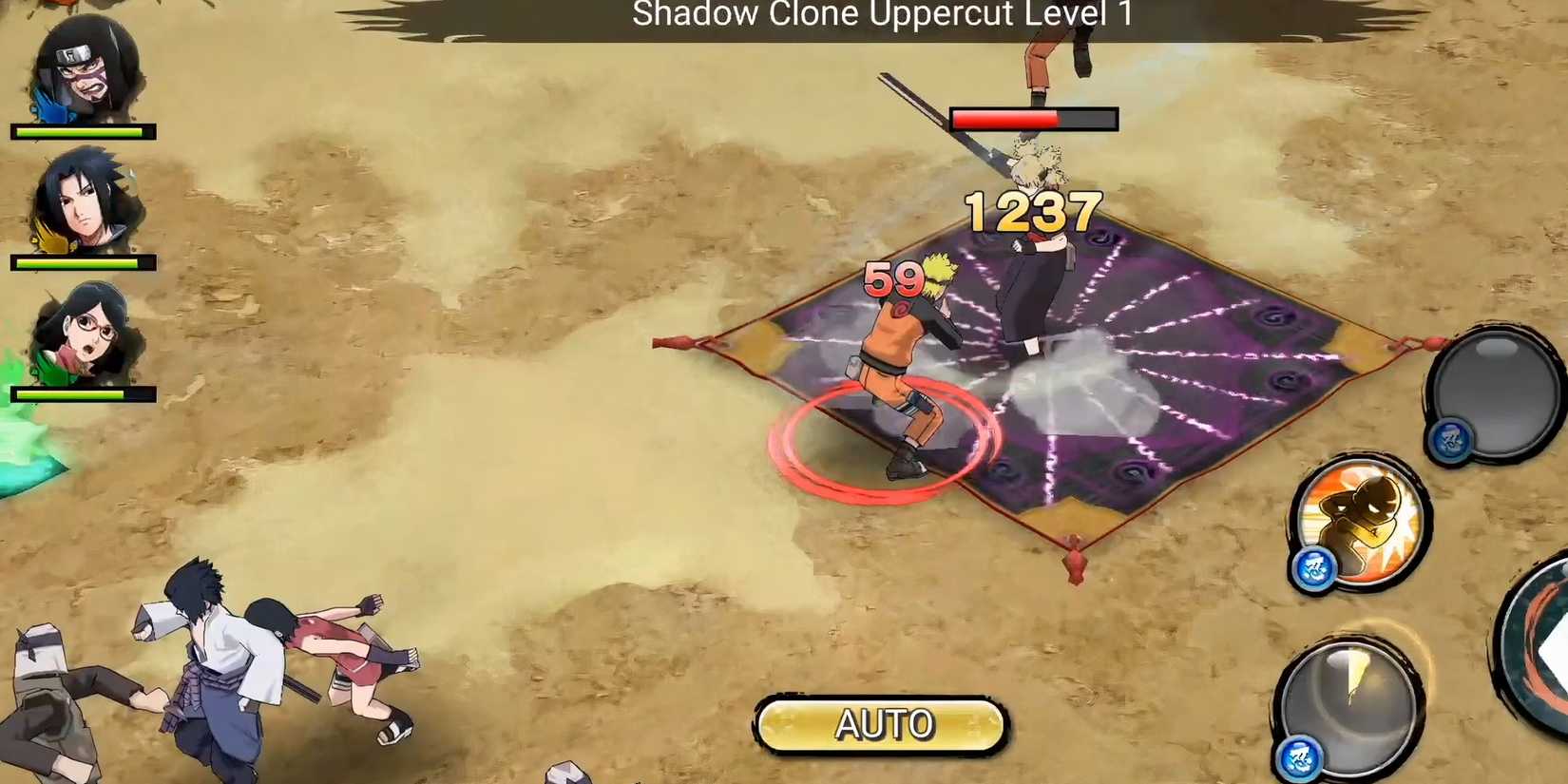 Naruto and party in combat