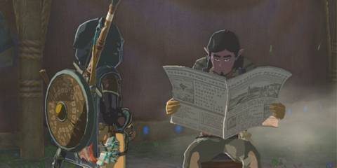 Breath of the Wild Link and Newspaper