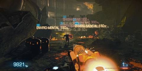 Screenshot of Bulletstorm skillshot gameplay
