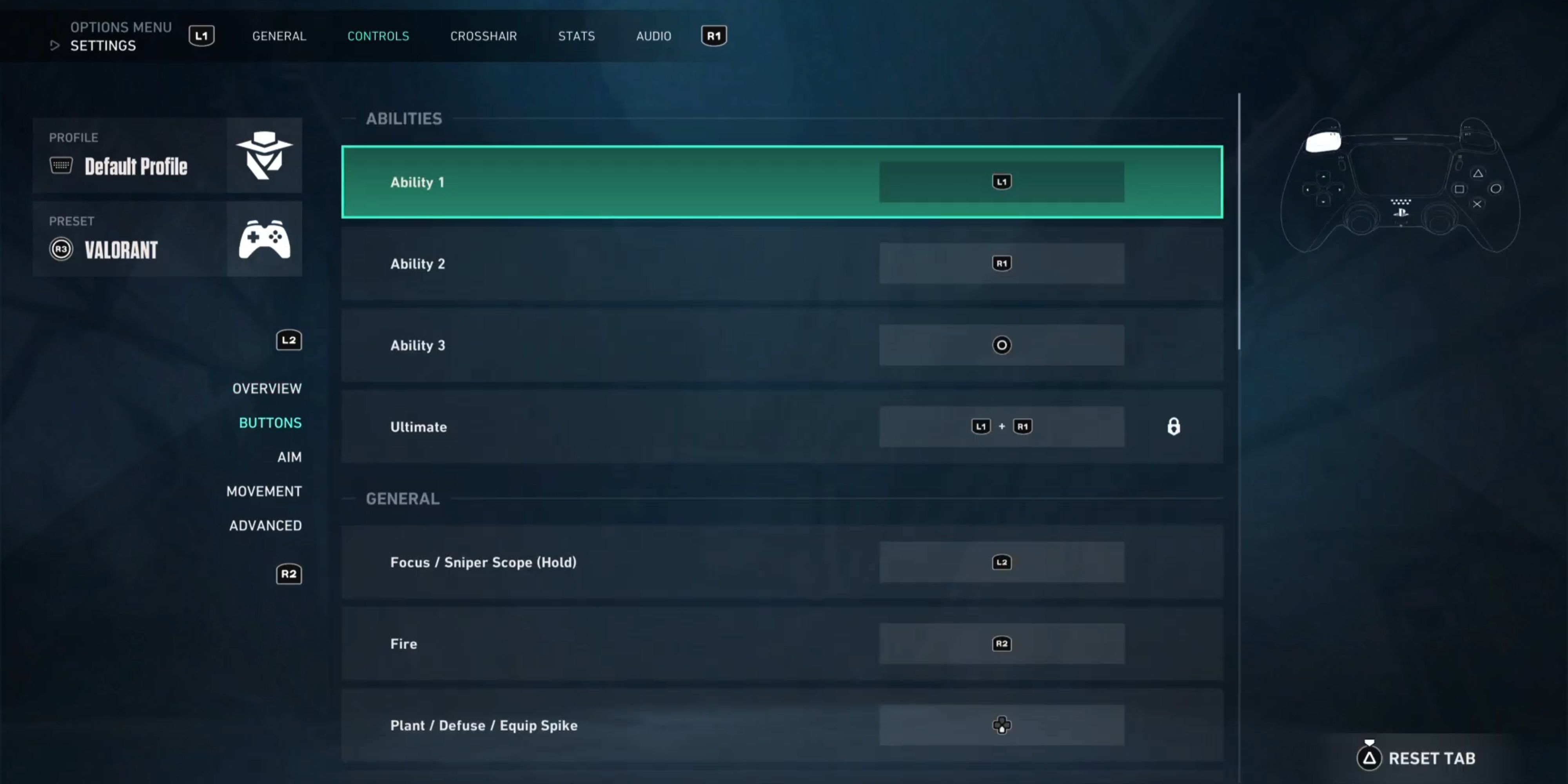 Button Mapping Valorant Controller Settings