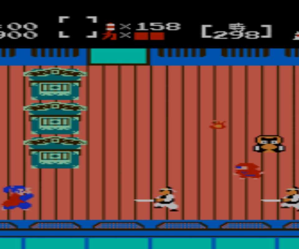 takamaru preparing to fight a group of enemies