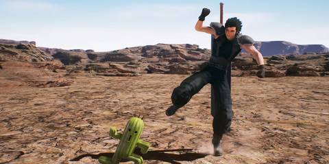 zack dancing with a cactuar