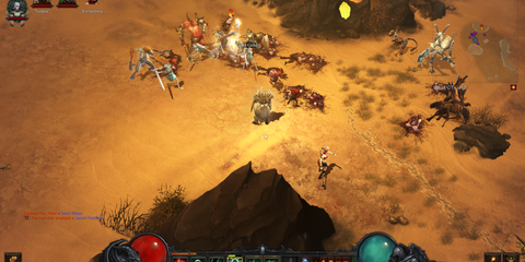 Character manipulates dead enemies in Diablo Rise of the Necromancer