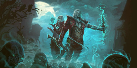 Characters of the new necromancer class in Diablo Rise of the Necromancer