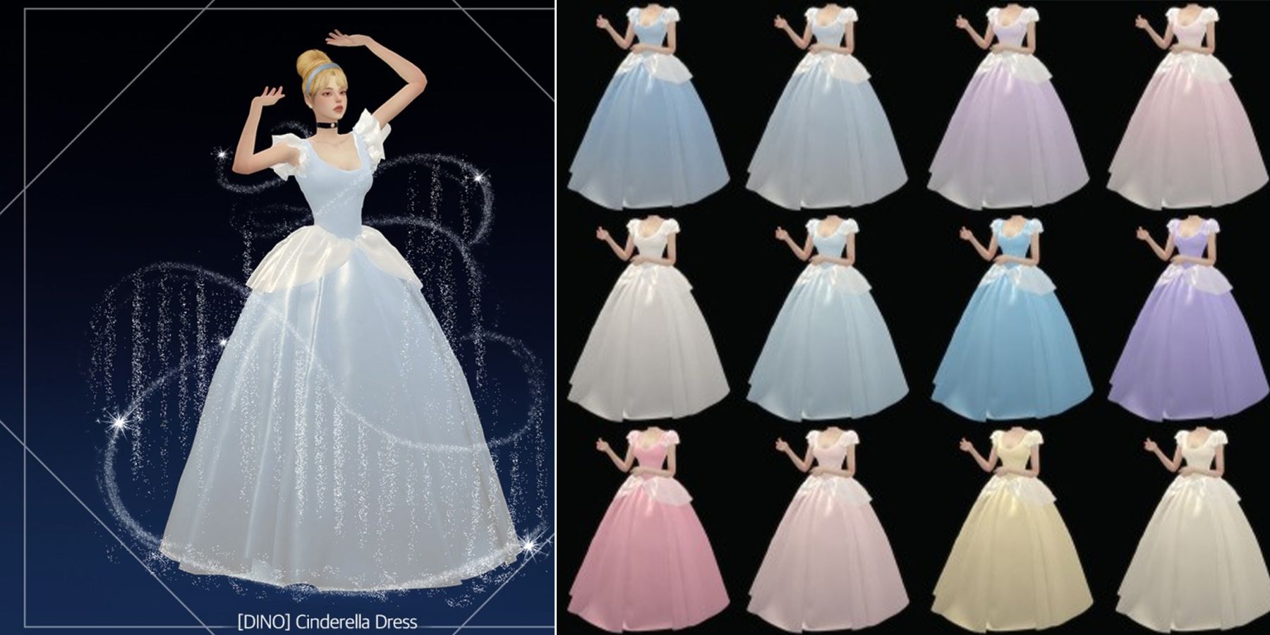 Cinderella dress made by Dino in The Sims 4