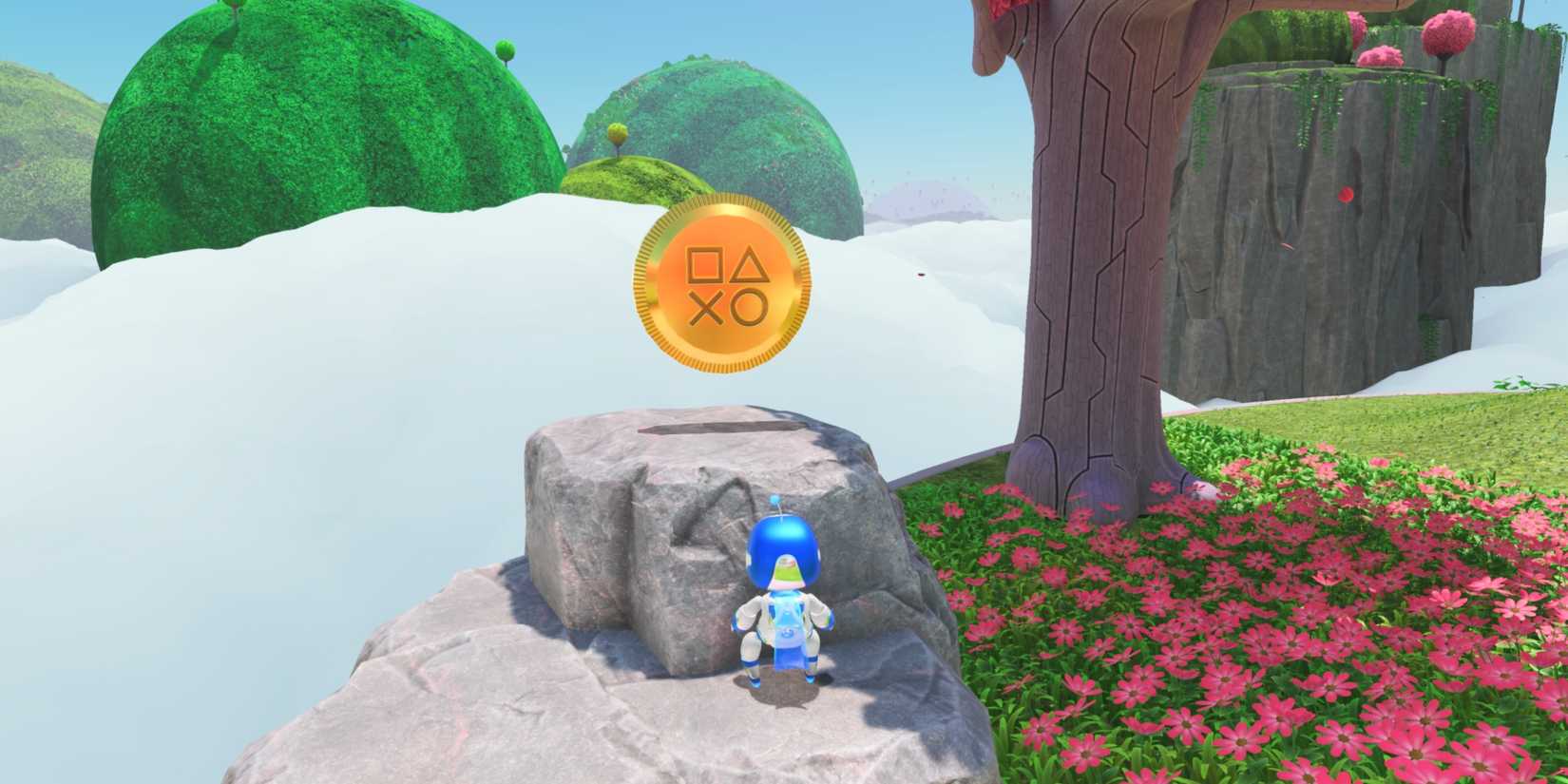 Collecting a coin in Astro Bot