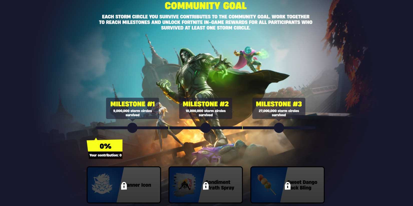 community goal milestone rewards fortnite