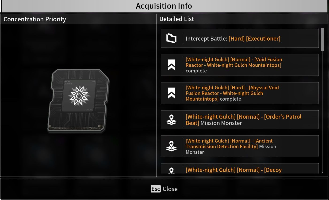 Concentration priority module in The First Descendant