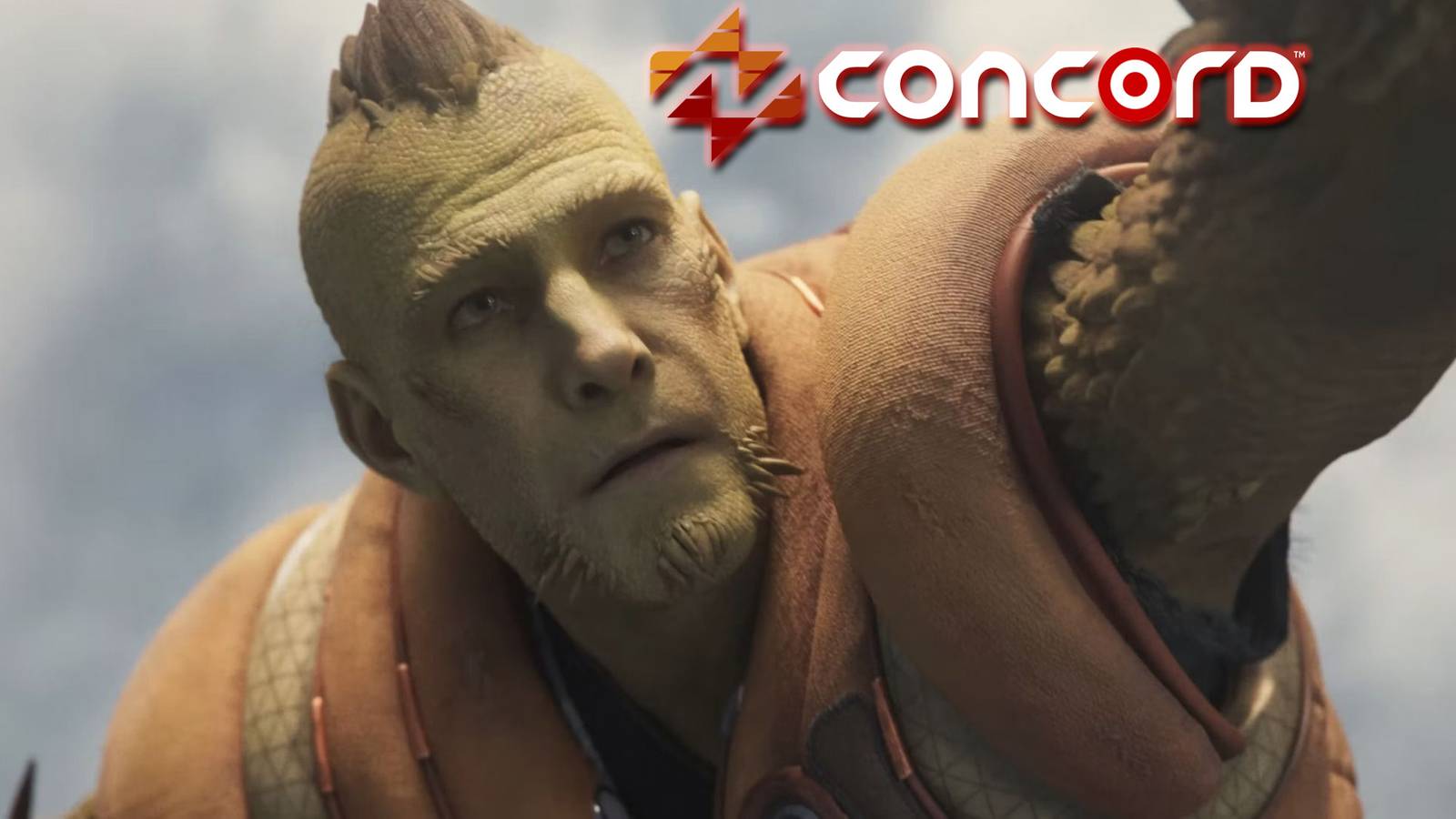 Concord character looking at game logo with Target submark