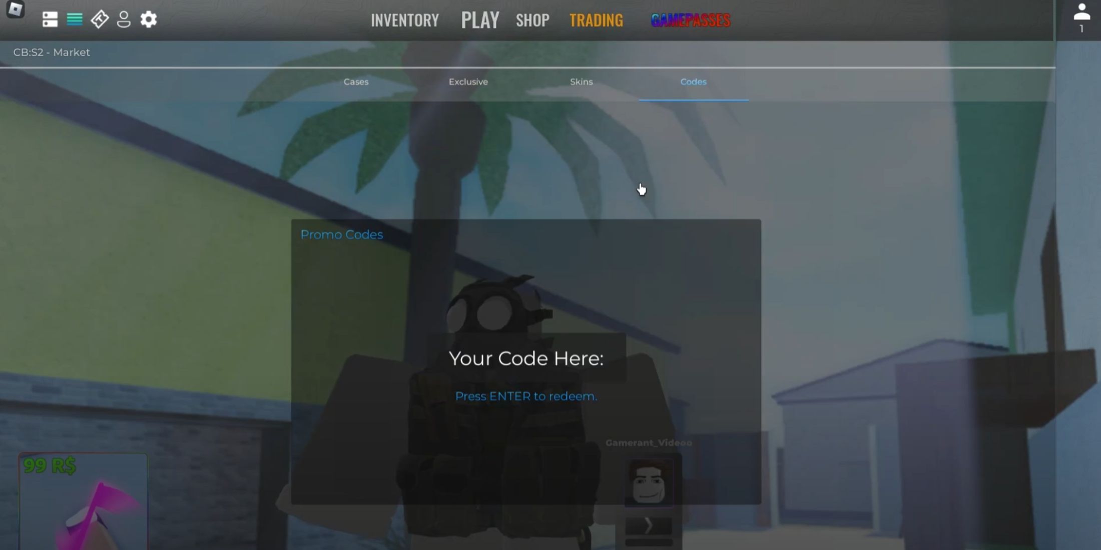 Counter Blox Source 2 the codes tab