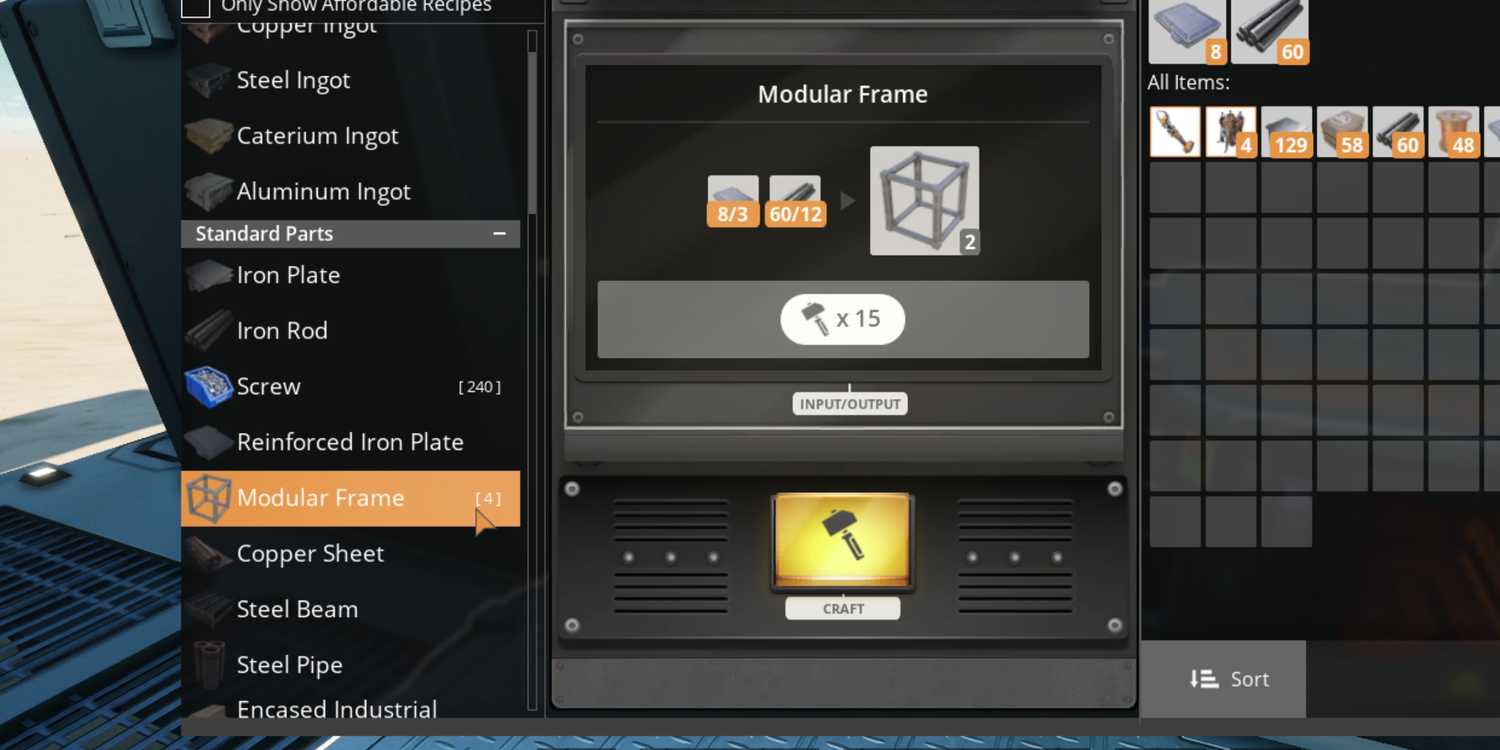 Satisfactory Window How to Get & Use Modular Frames In Satisfactory