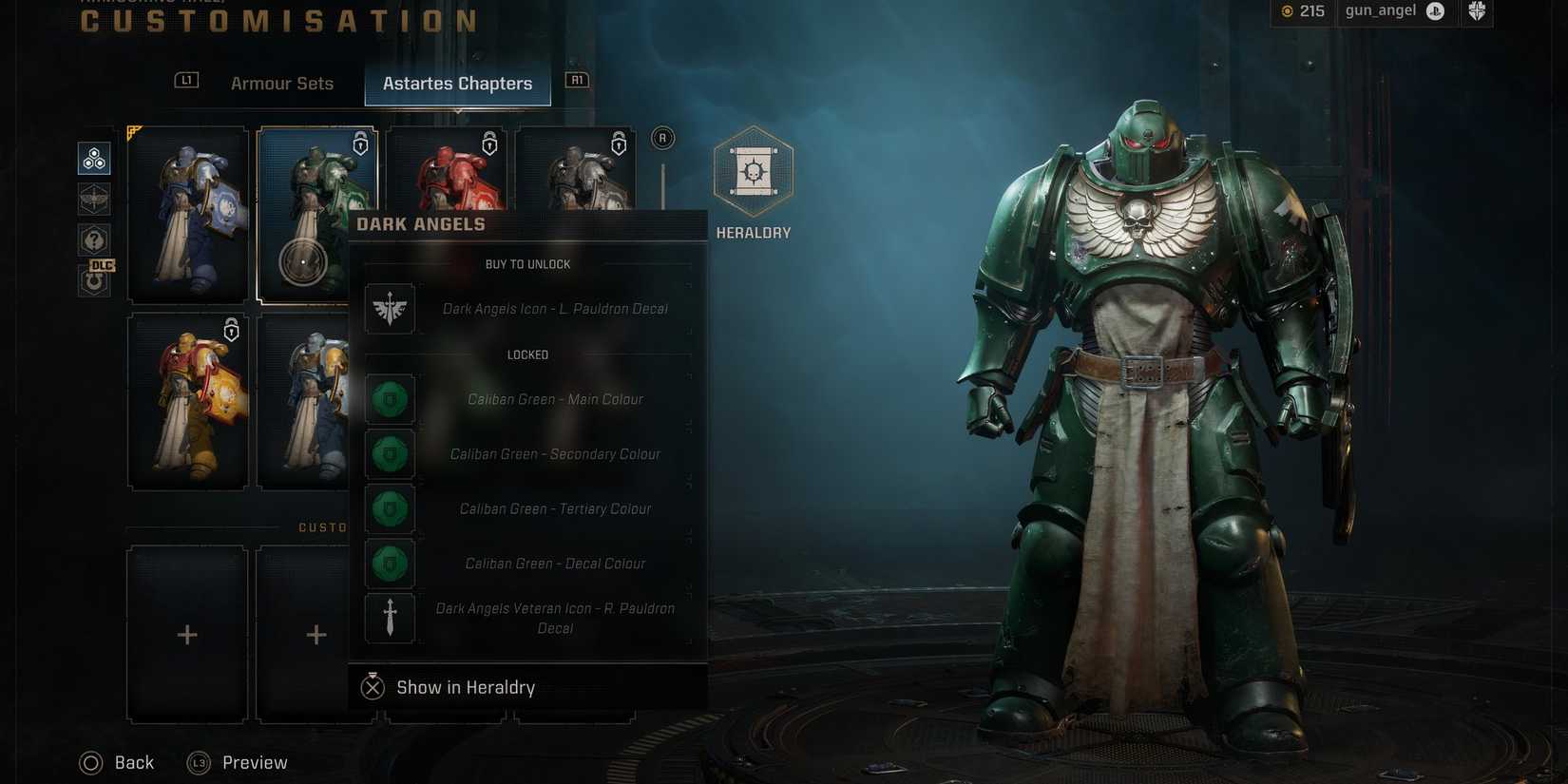 Creating a character in Space Marine 2