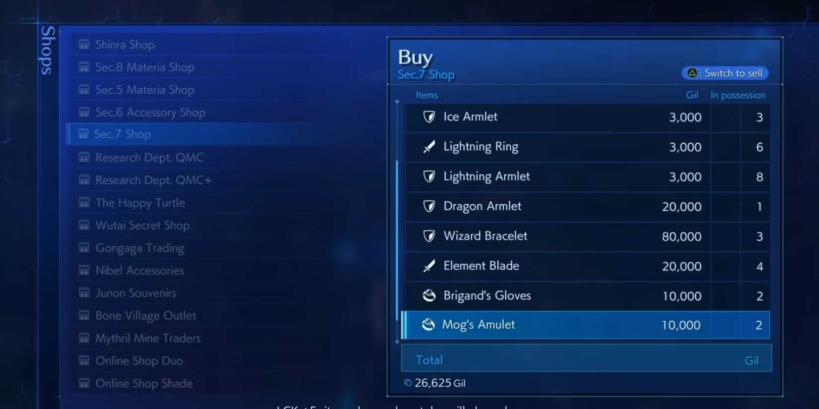 Crisis Core Final Fantasy 7 Reunion Mog's Amulet 