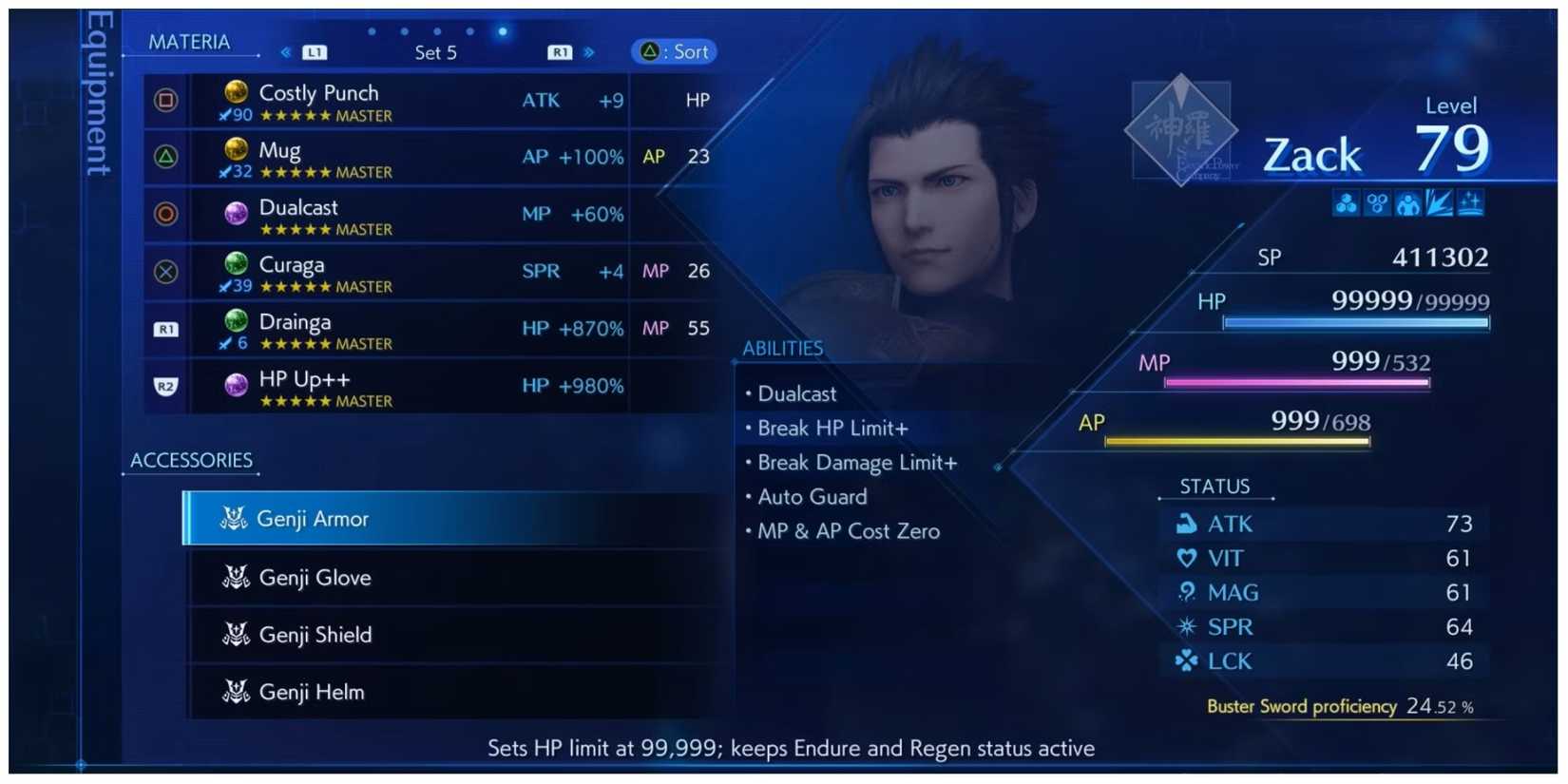 Crisis Core Final Fantasy 7 Reunion The Genji Gear 