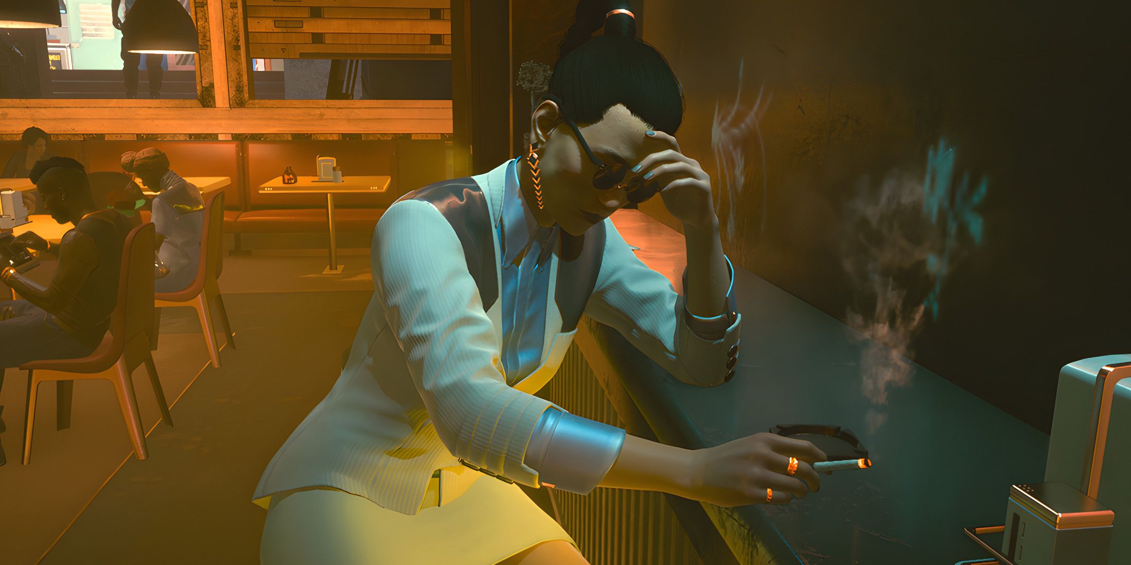 Cyberpunk 2077 Dream On Character Smoking Cigarette