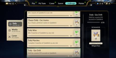 daily challenges in quidditch champions