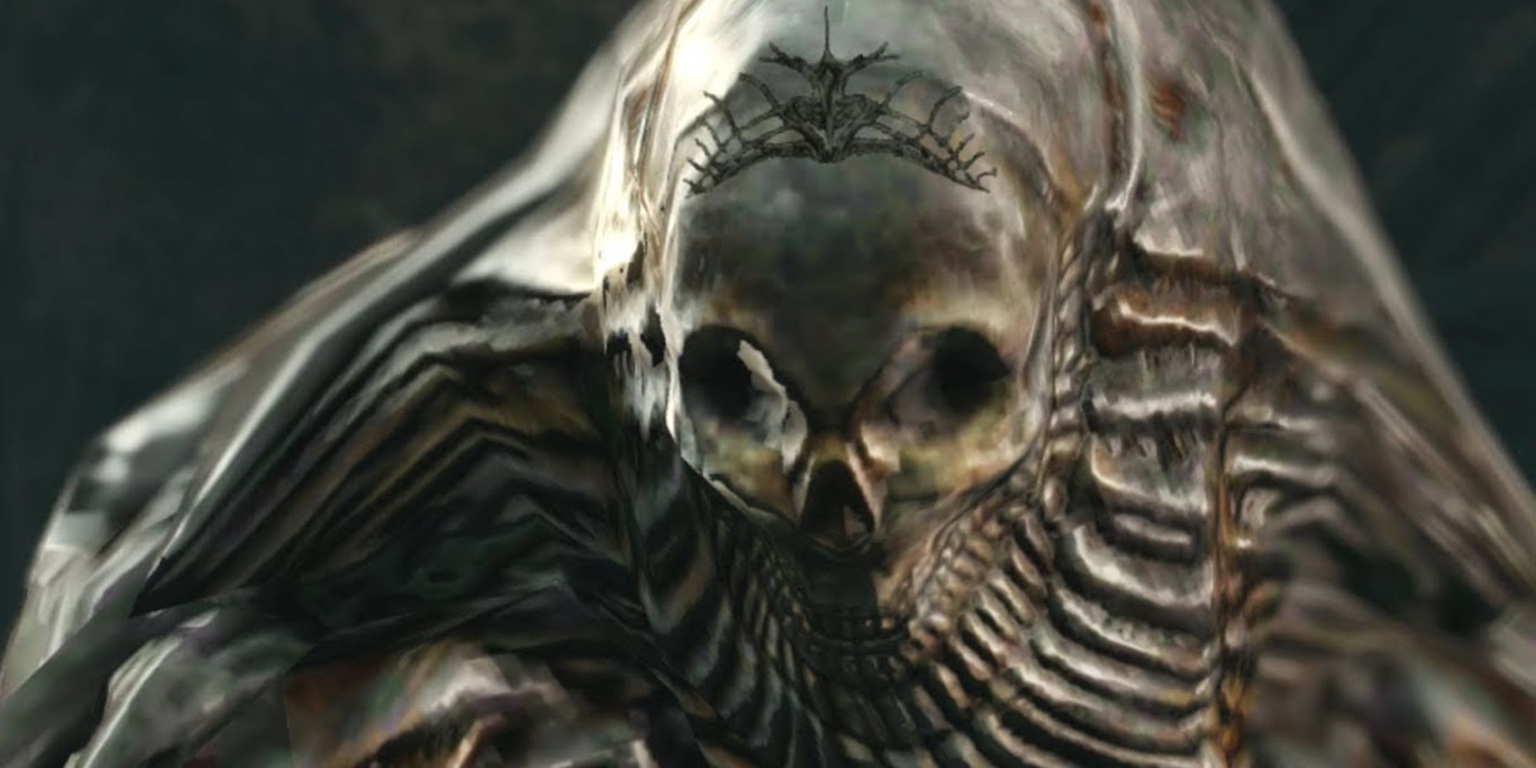 A close-up of Nassandra's face in demon form