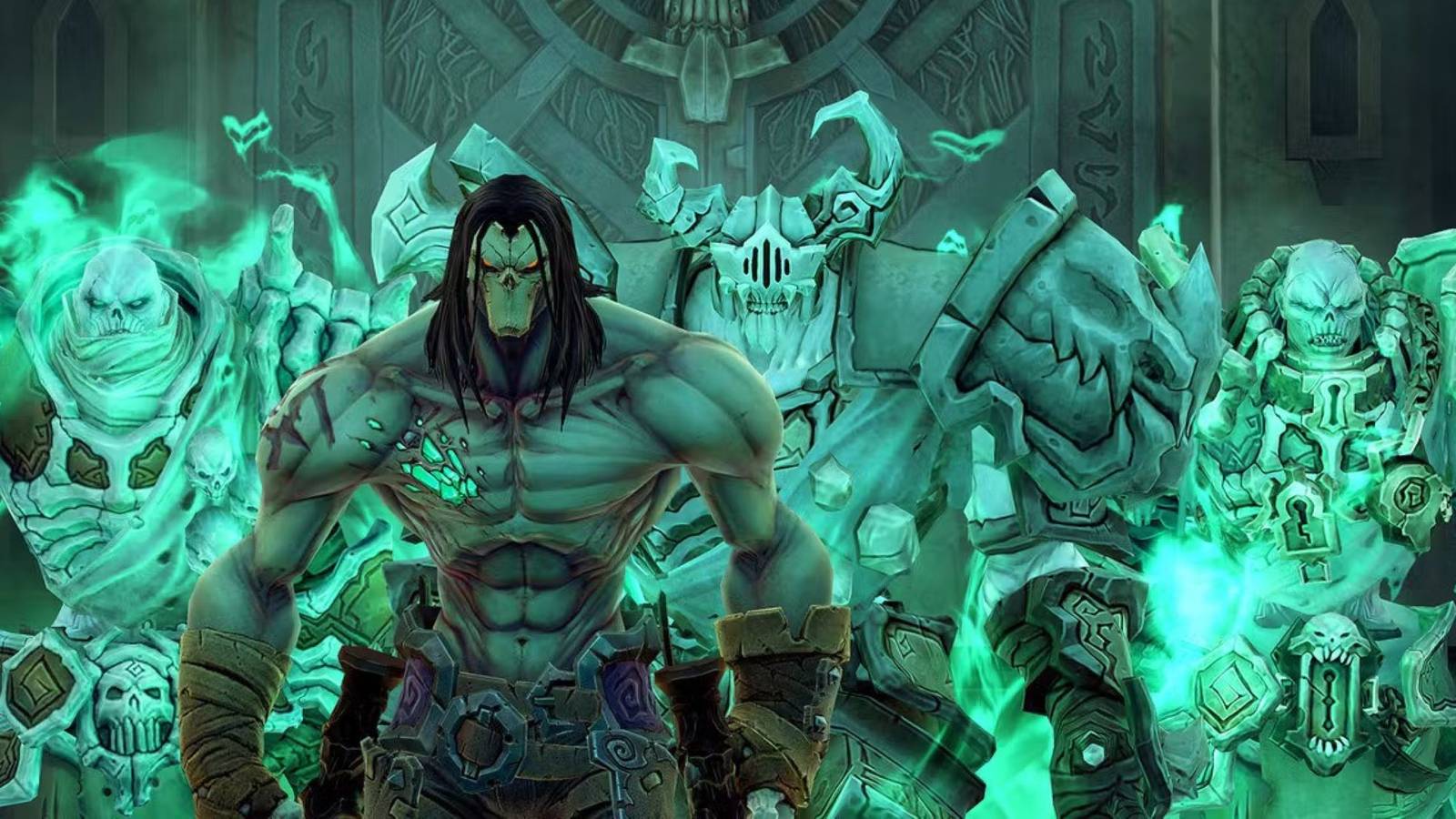 darksiders 2 death in a dungeon with green spectres