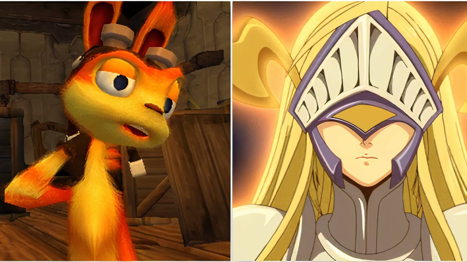 Daxter in Daxter and Jeanne in her knight form in Jeanne d'Arc