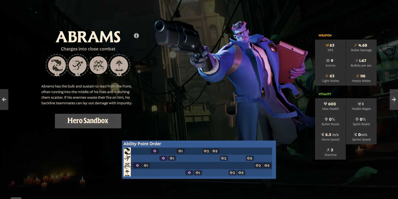 Deadlock Abrams' ability progression preview