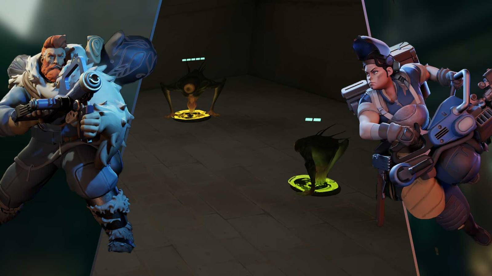 Kelvin left, camp NPCs middle, McGinnis right