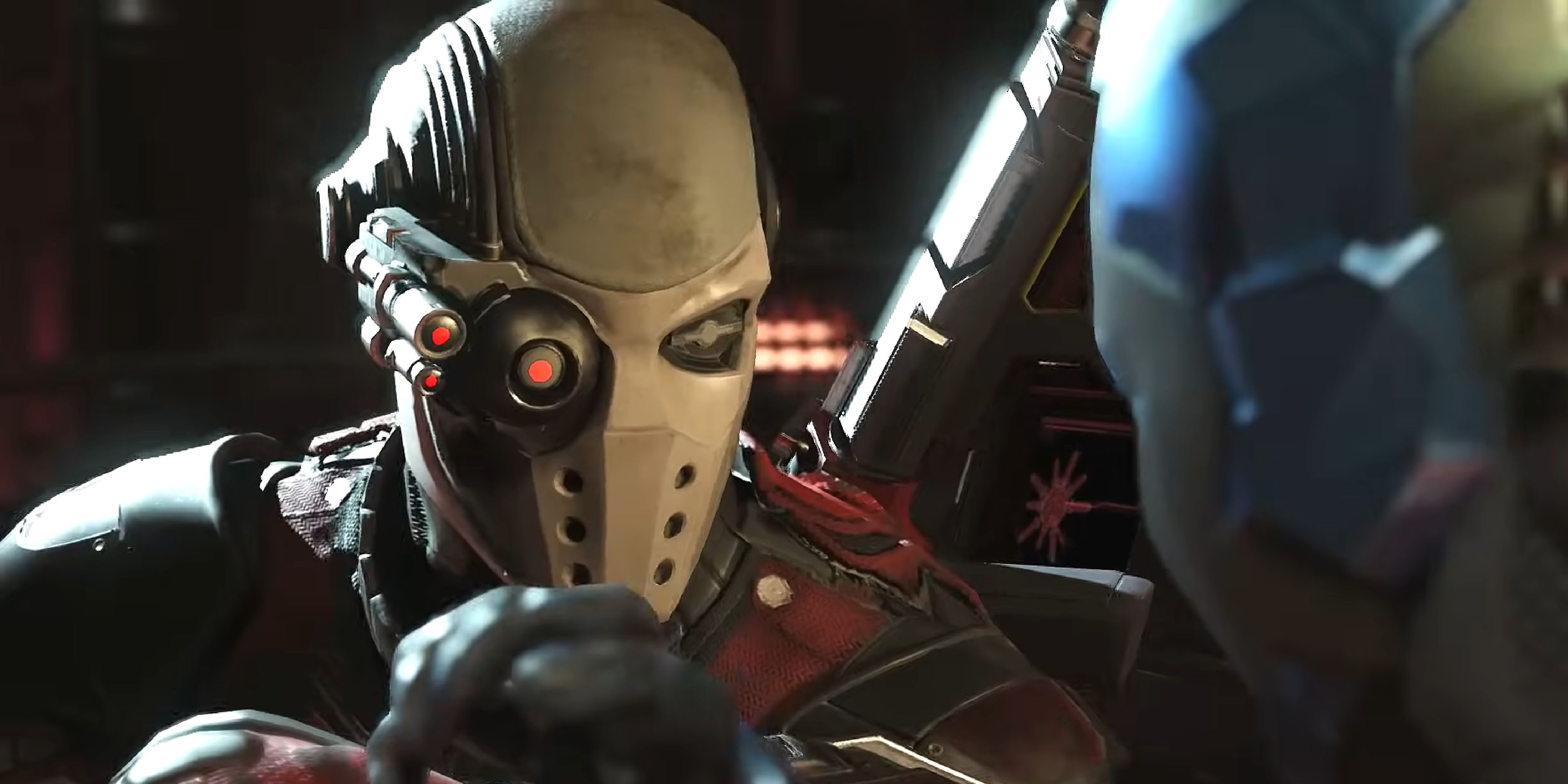 Deadshot clashing with Blue Beetle in Injustice 2