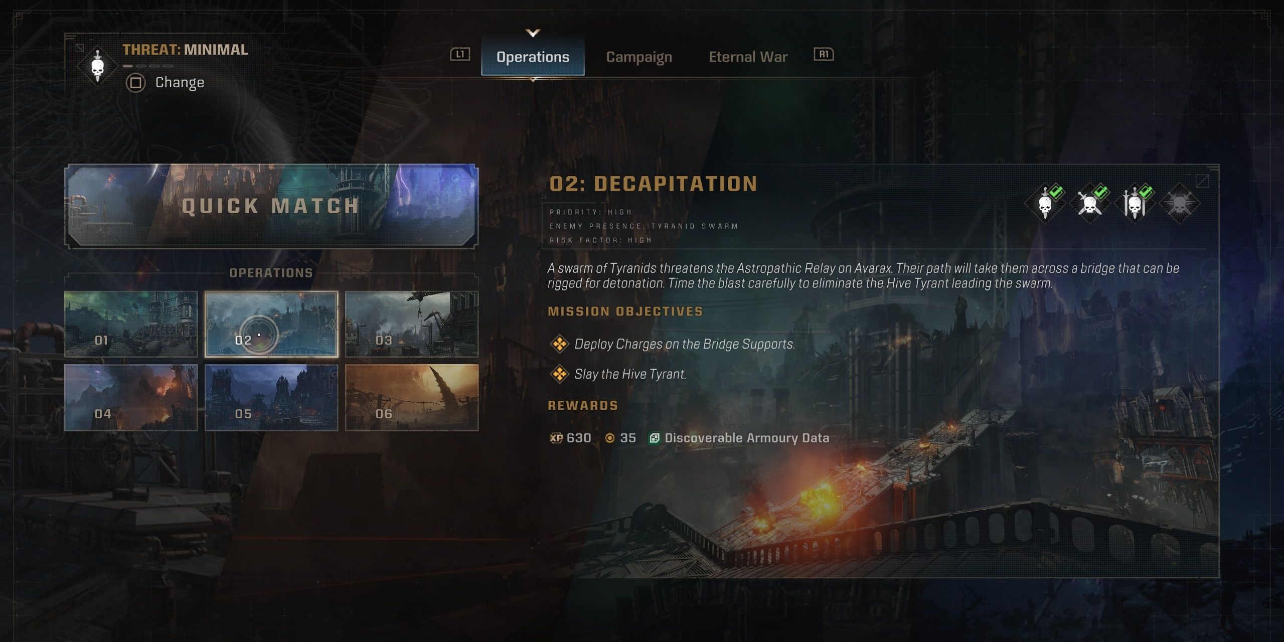 decapitation mission screen