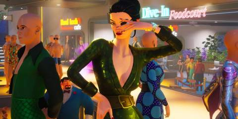 Deceive Inc playable character mingling in a party