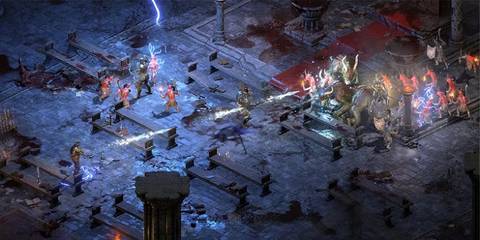 Diablo 2 massive battle screenshot no UI