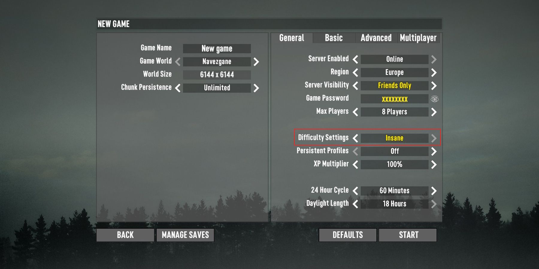 Difficulty Setting Differences in 7 Days to Die