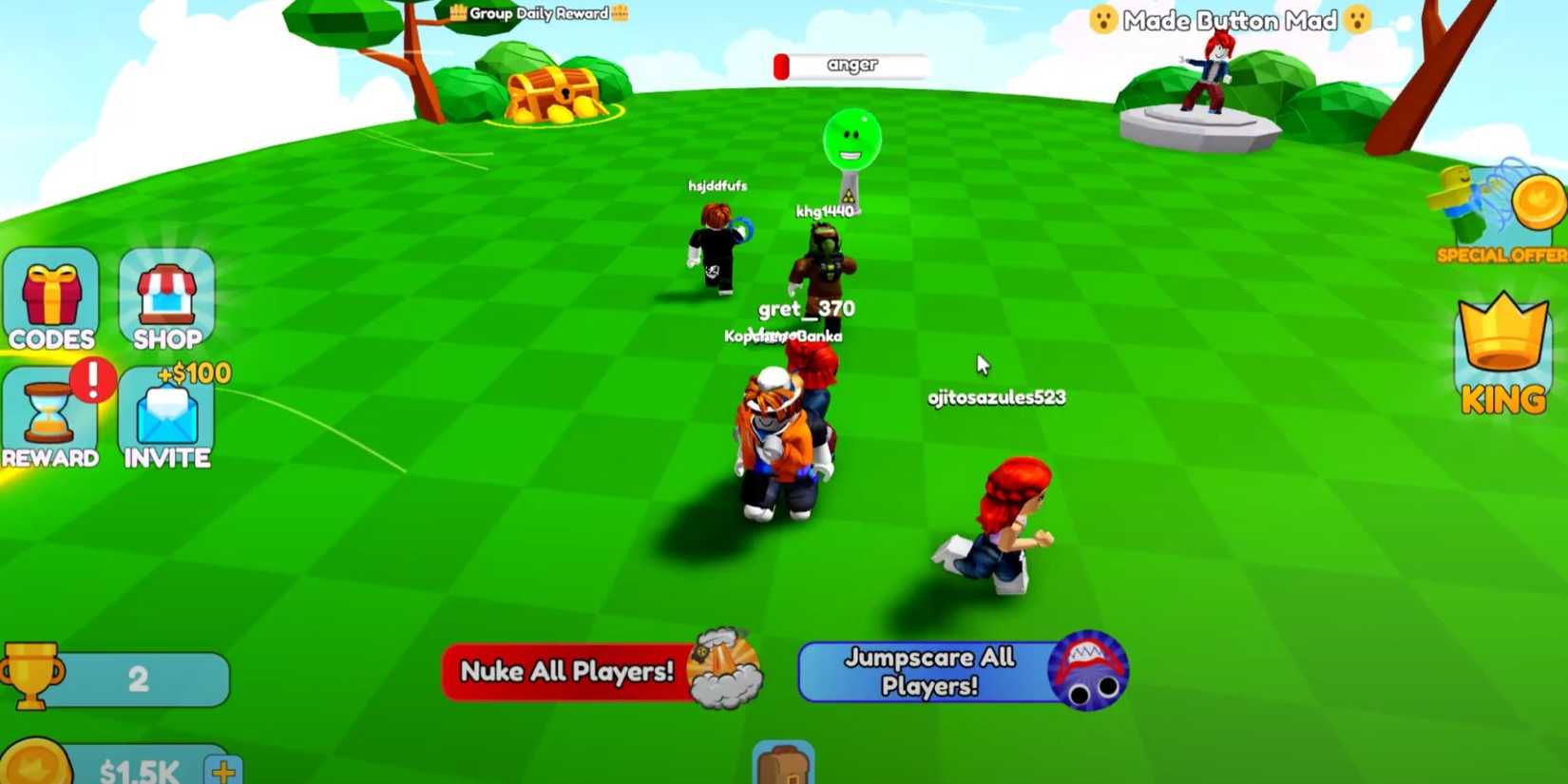 Don't Anger the Button: characters