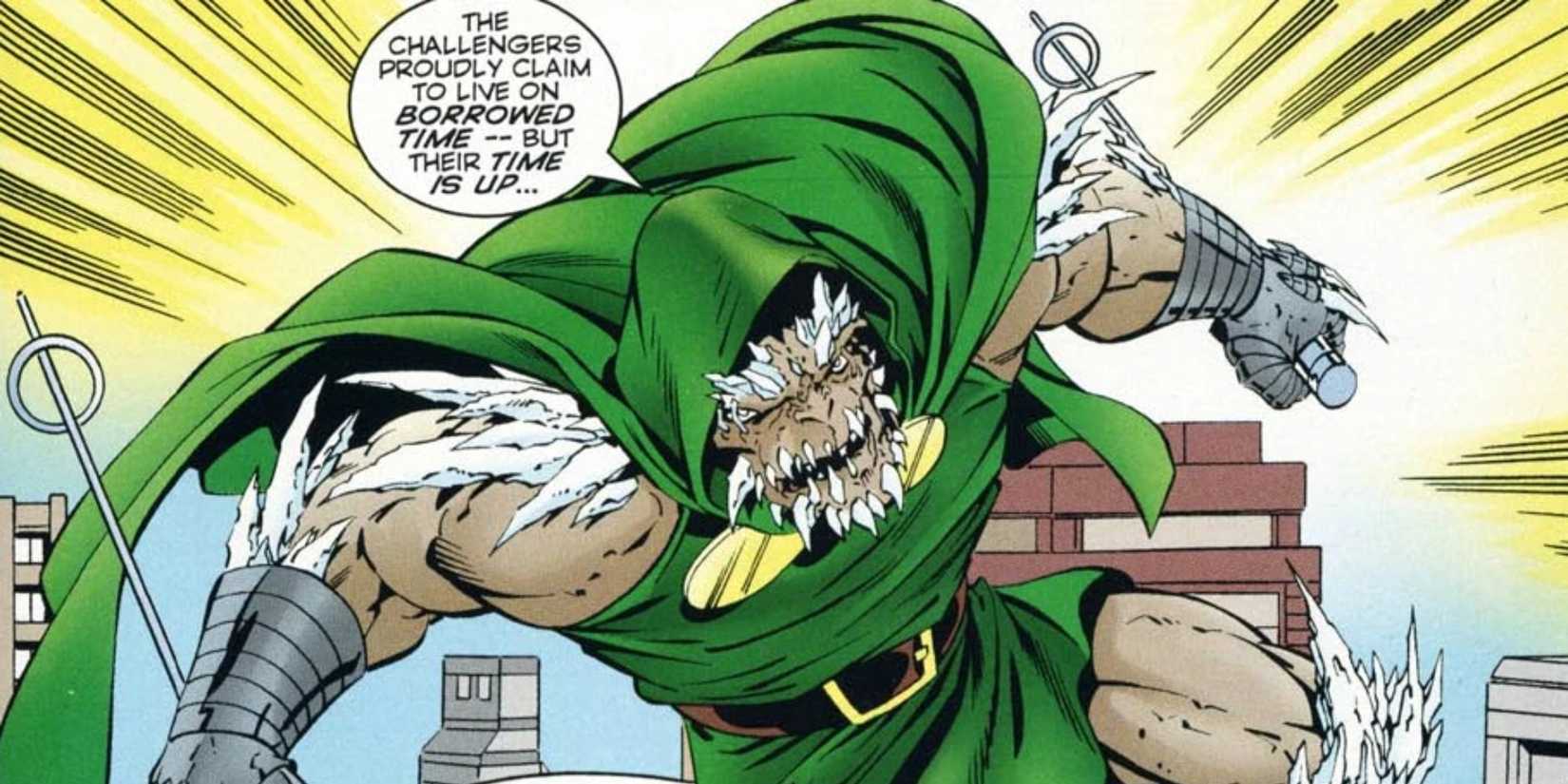 Doomsday wearing Doom's cloak