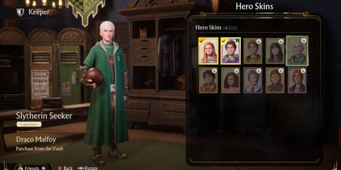 Draco Malfoy Slytherin Seeker hero skin in Quidditch Champions